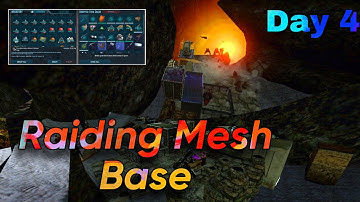 Ark Mobile - Fresh Start Solo Raiding MESH Base and defending base [Day 4]