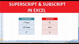 Superscript and Subscript | How to write superscript and subscript together in Excel