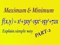 Simple explain & easy method Maximum & Minimum values of the function example(PART-2)