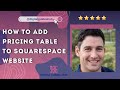 How to add Pricing Table to Squarespace website