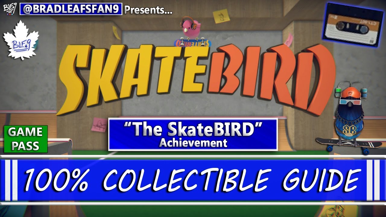 SkateBIRD 100 Collectible Guide Locations of ALL Tapes, Clothes, Decks & Wheels YouTube