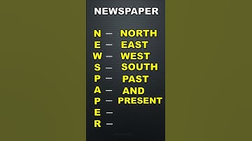 Did You Know the Full Form Of NEWSPAPER?  #shorts