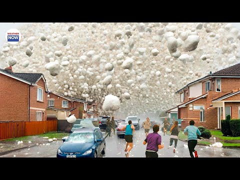 Shocking Giant Hail Storm Broken Houses and Cars Caught on Camera