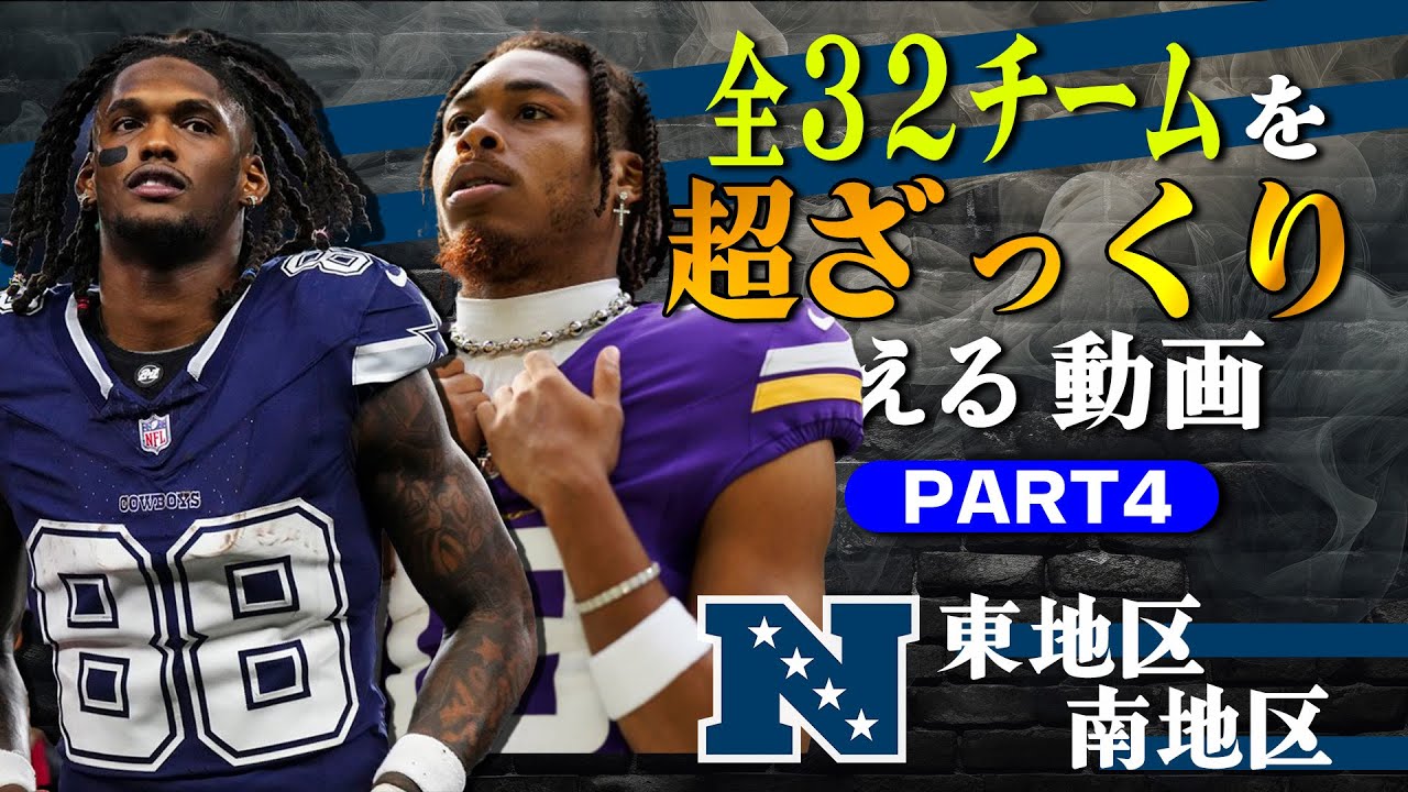 【NFL入門】全３２チームを超ざっくり覚える動画④ NFC東地区＆北地区編