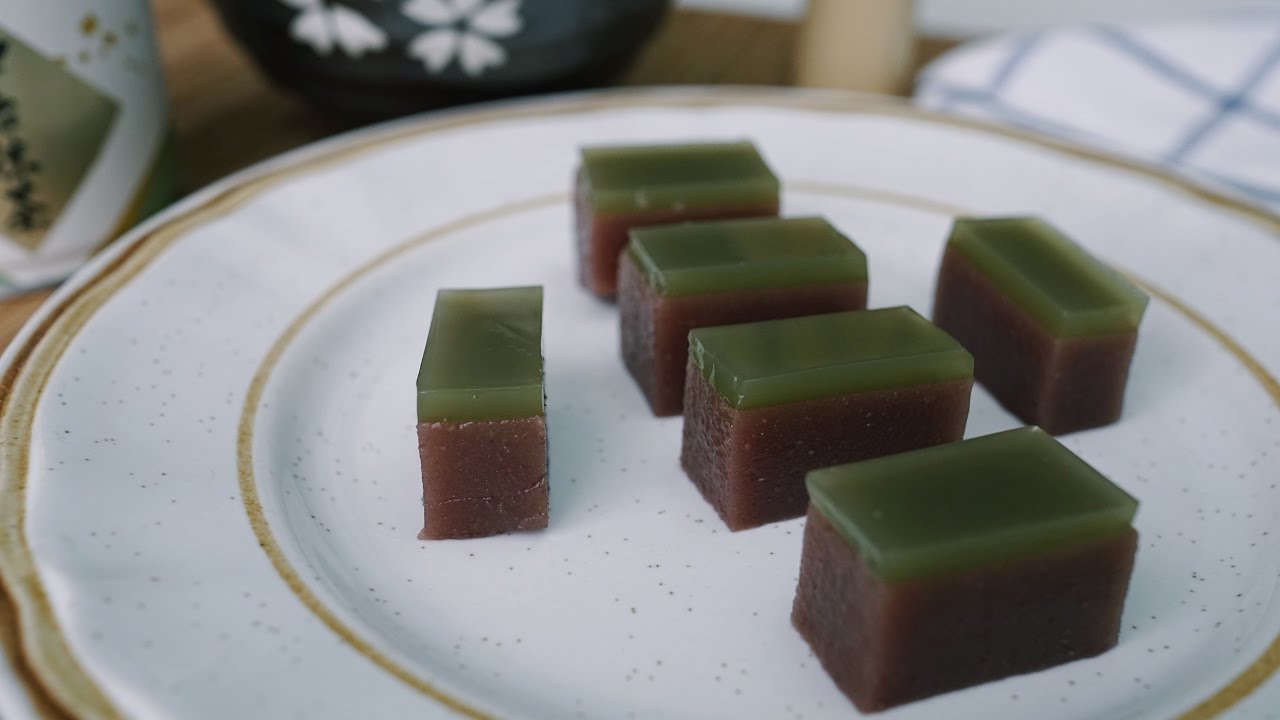 Matcha Red Bean Yokan 抹茶红豆羊羹 Youtube