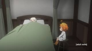 This book says idiots don’t get sick , episode 11 the promised neverland dub