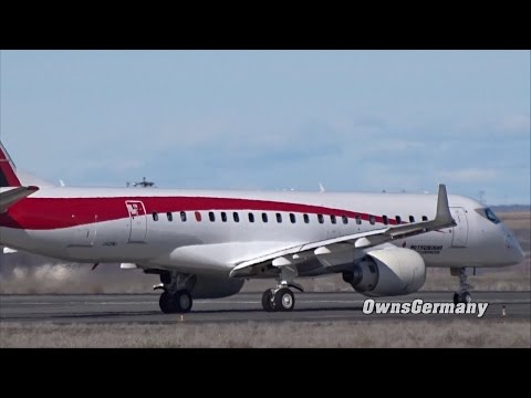 Test Plane Mitsubishi MRJ90 JA22MJ Slow Taxi