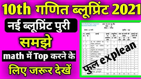 MP Board class 10th math new blueprint 2021 full explain 10th ganit new blueprint 2021 MP Board