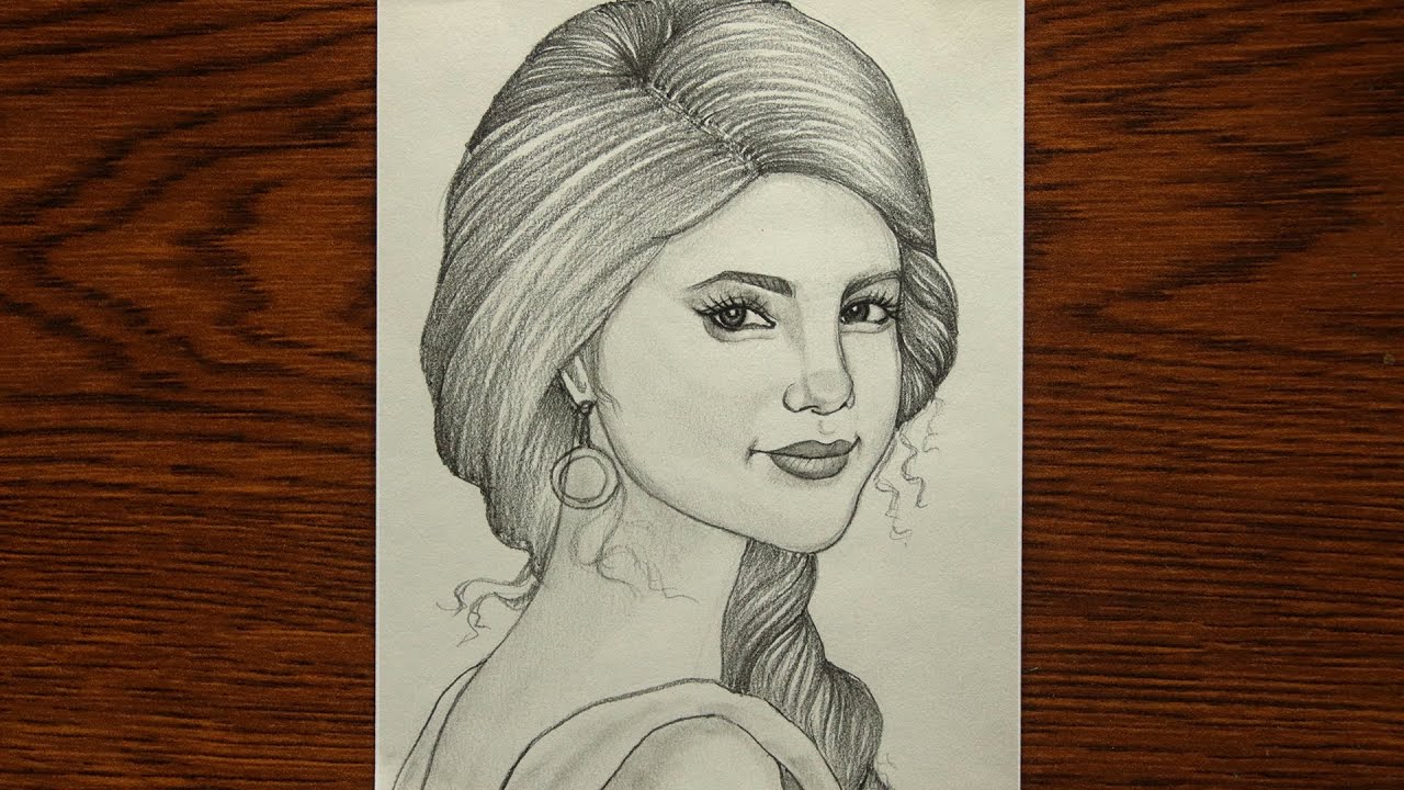 Classic Pencil Sketch Of Selena Gomez  DesiPainterscom