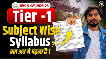 KVS & NVS 2025 | Tier-1 Subject Wise Complete Syllabus | Rohit Vaidwan Sir | Adhyayan Mantra