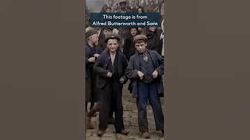 Colorized footage of boys from Manchester in 1901.. #manchester #history #shorts