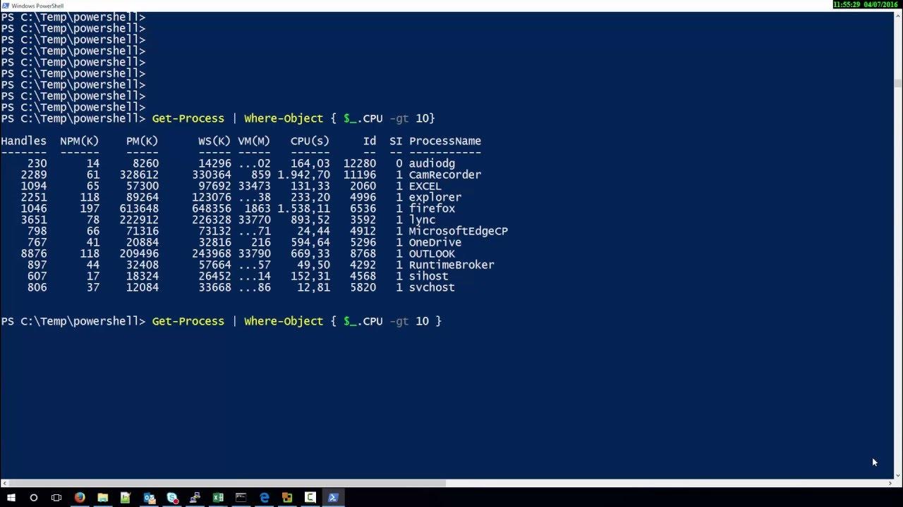 Powershell logical operator and youtube