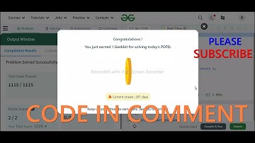 GFG POTD 13/06/2024 IN C++ MOST IMPORTANT INFORMATION | CODE IN COMMENT #geeksforgeeks #gfg #potd
