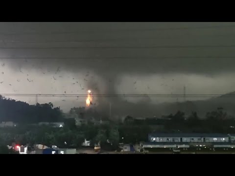 In China now! Super tornado destroys city, rare mega hail and extreme weather hit Guangdong