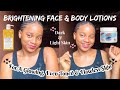 Best brightening lotions for face  body  for dark spots  even glowing skin