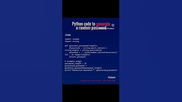 Python code to Generate a random password #python #programming #coding #java #javascript #coder