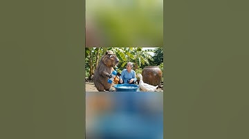 Capybara cùng bà tắm cho con duck và cái kết #capybara