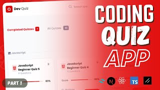 Build a Coding Quiz App Using React, Typescript, and Tailwind Css | Part 1
