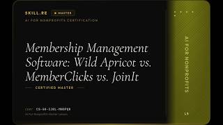 AI for Nonprofits Membership Management Software Wild Apricot vs MemberClicks vs JoinIt