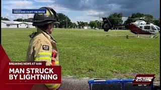 Man struck by lightning in Okeechobee airlifted to hospital