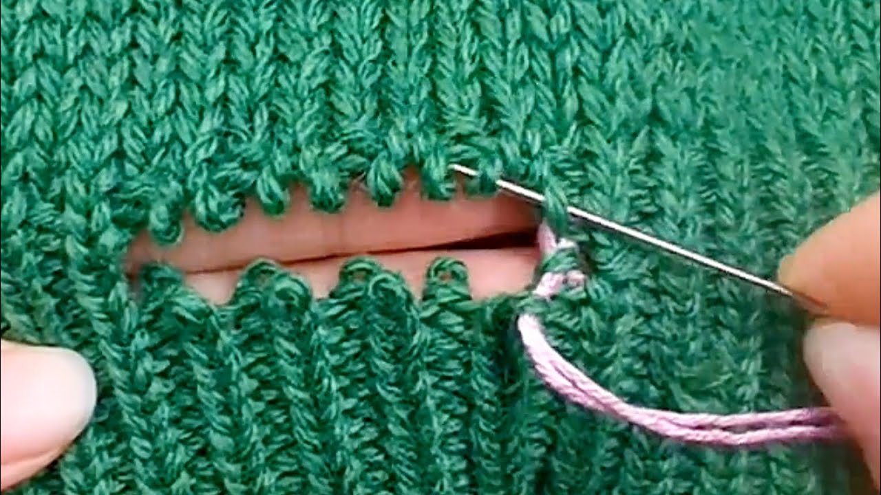 How to Easily Repair a Hole in a Knitted Sweater at Home with a Sewing ...