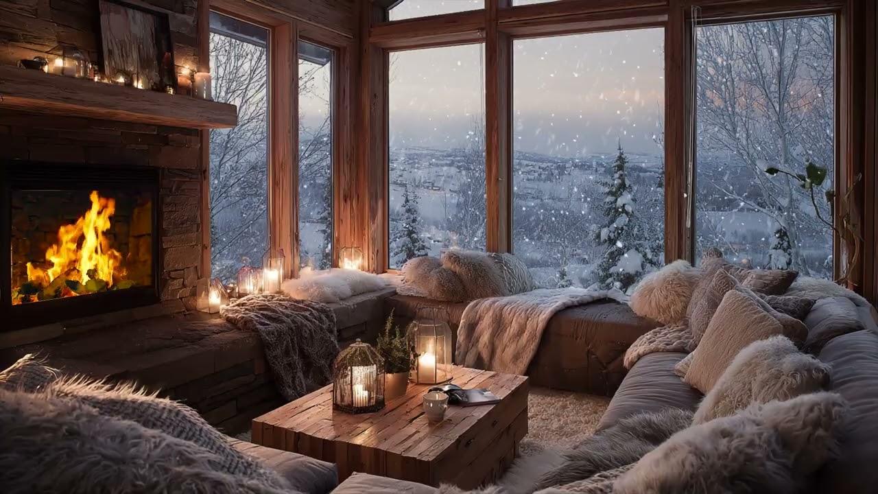 Quiet Snowfall At The Window 🌨️ Filling The Room With Soft And Steady Comfort