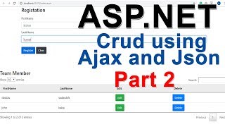 Asp.net CRUD using Ajex Json Part 2