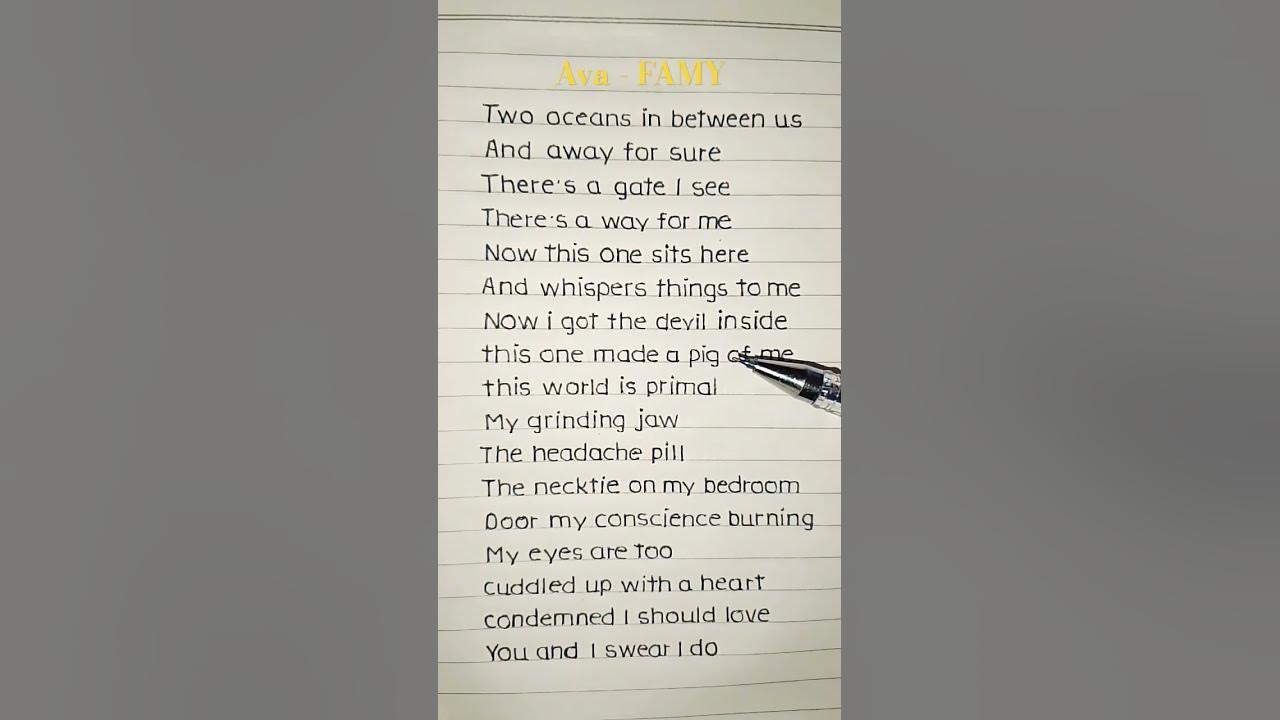 Ava🌻 - Famy  Lyrics #ava #famy #shorts
