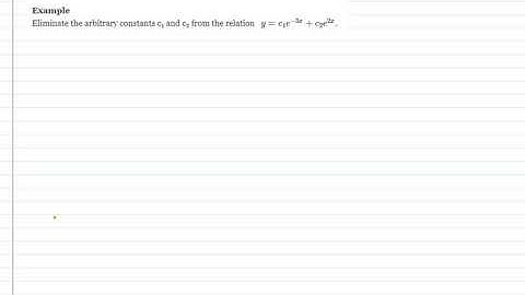 Elimination of Arbitrary Constants Example#1