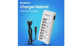 Charger Baterai 8 slot for AA-AAA - DOUBLEPOW DP-K18 - White