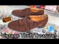 I WALKED INTO A THRIFT SHOP & FOUND THESE!-Suede Care Tutorial on Vintage Johnston & Murphy Wingtips
