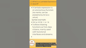 2. What is a Lambda Expression in Java 8?