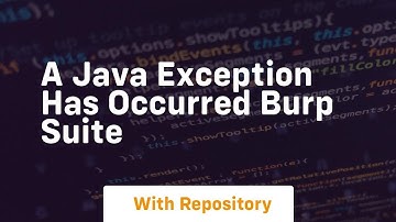 a java exception has occurred burp suite