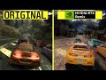 Need for speed most wanted wip rtx remix vs original  rtx 4080 4k 60 fps graphics comparison