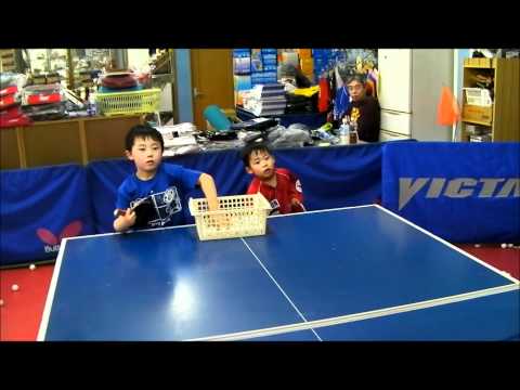 卓球　ソラ練習日記　４歳２ヶ月半（サービス練習）