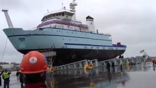 Massive Ship Launched In Harbor