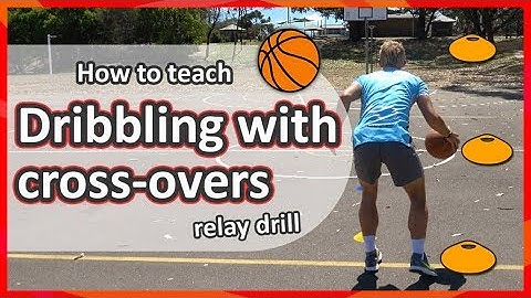 #2. How to teach: Dribbling with cross-overs › Relay drill | Basketball skills in PE