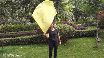 129cm x 88cm silk flag poi, yellow