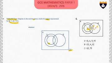 GCE 2016 Mathematics P1  Question 6