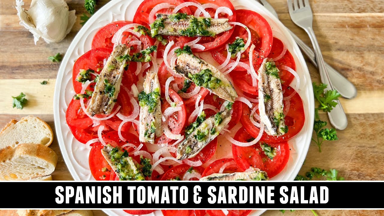 Spanish Tomato & Sardine Salad | HEALTHY & Delicious 10 Minute Recipe ...