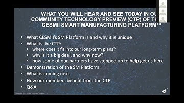 CESMII CTP Smart Manufacturing Preview Event Aug 2019