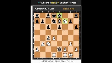 Worst Move #2 One wrong move by Black… and it’s instant checkmate! #chess  #games #puzzle