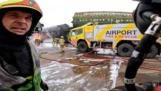 Fire Training Centre u letiště Durham Tees Walley ve Velké Británii hostilo pražské letištní hasiče