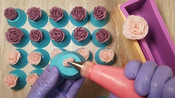 Making Flower Bar Soap part 1- part 2 Soap cutting video