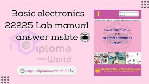 Basic electronics lab manual answer | 22225 BEC Solved manual solution msbte pdf download