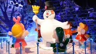 ICE! 2013  Frosty the Snowman at Gaylord Palms Resort, Full Detailed WalkThrough of Ice Sculptures