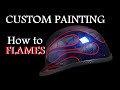 【How to】Custom paint helmet【Flames】ファイヤーパターンの簡単な描き方と塗装方法