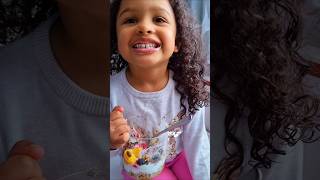 Iselin Enjoying The Yogurt Parfait Her Sister Made