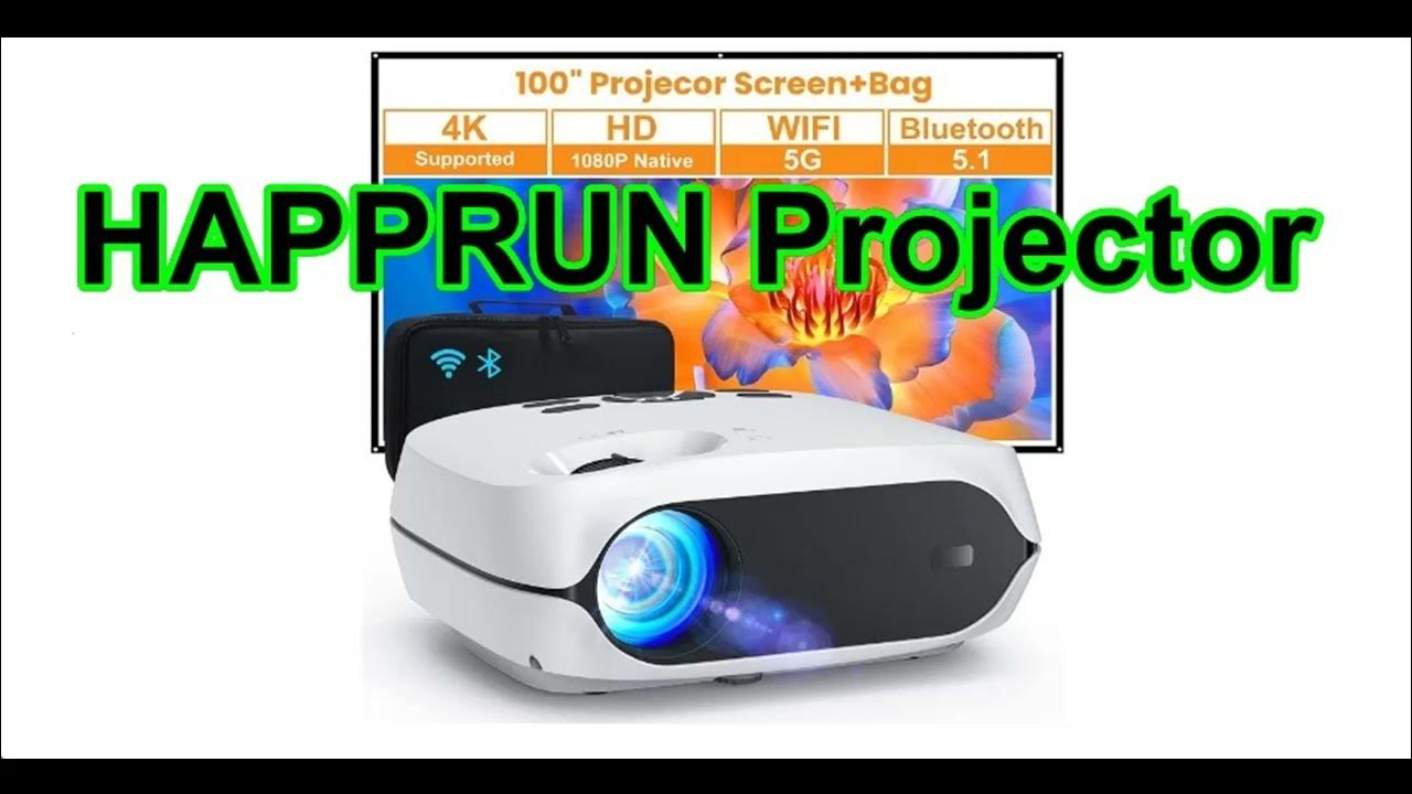HAPPRUN Projector, 5G WiFi Bluetooth Projector, Native 1080P Portable