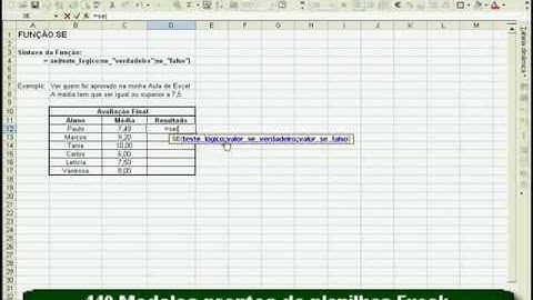 Video aula de Excel  Função Se - Curso excel da função Se